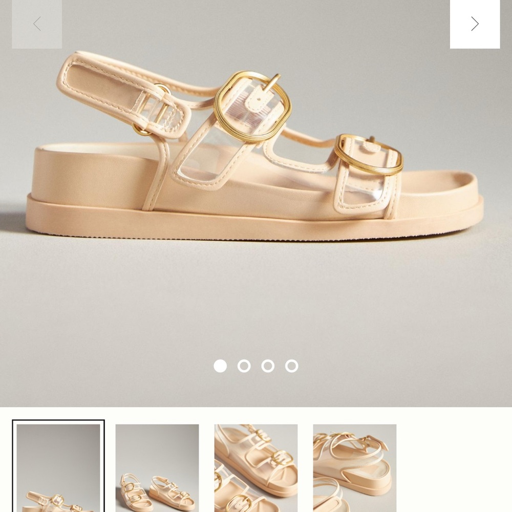 Dolce Vita Women's Cream Sandals with Gold Accents